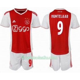 Camisolas de Futebol Ajax HUNTELAAR 9 Criança Equipamento Principal 2018/19 Manga Curta